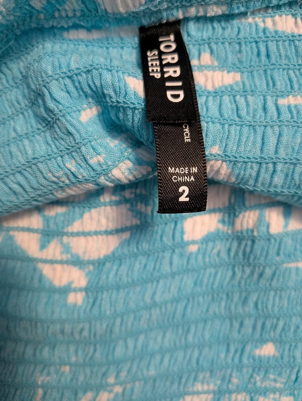 torrid Aqua and White Strapless Palm-Print Jumpsuit - Picture 4 of 9